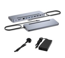 i-tec USB-C Metal Ergonomic 3x 4K Display Docking Station with Power Delivery 100 W + Universal Charger 100 W