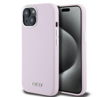 DKNY DKHMP15SSMCHLP iPhone 15 | 14 | 13 6.1" różowy|pink hardcase Liquid Silicone Small Metal Logo MagSafe