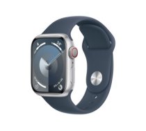 Apple Apple Watch Series?9 GPS + Cellular 41mm Silver Aluminium Case with Storm Blue Sport Band - S/M