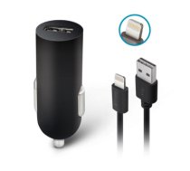 Forever M02 car charger 1x USB 1A black + Lightning cable