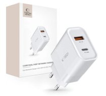 Tech-Protect C30W USB-C PD 30W | USB-A QC 3.0 network charger - white