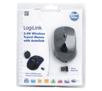 Logilink Maus optisch Funk 2.4 GHz wireless, Black, 2.4GH wireless mini mouse with autolink