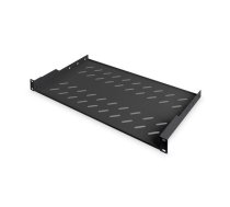 Digitus | Fixed Shelf for Racks | DN-19 TRAY-1-SW | Black | The shelves for fixed mounting can be installed easy on the two front 483 mm (19“) profile rails of your 483 mm (19“) network- or server cabinet. Due to their stable, perforated steel sheet  | DN-19 TRAY-1-SW  | 4016032185772