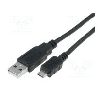 Cable; USB 2.0; USB A plug,USB B micro plug; 1.5m; black; PVC | CU271-015-PB | CU271-015-PB