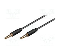 Cable; Jack 3,5mm 4pin plug,both sides; 1.5m; black; Øout: 2.6mm | AVK-182-150BK | 63828