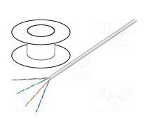 Wire; U/UTP; Cat 6; 4x2x23AWG; CCA; stranded; PVC; grey; 100m | U/UTP6-FCCA-100 | 93884