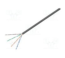 Wire; U/UTP; Cat 6; 4x2x24AWG; CCA; stranded; PE; black; 100m | U/UTP6-FCCA-100-O | 57199