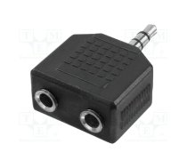 Adapter; Jack 3.5mm 3pin plug,Jack 3.5mm socket x2 | CA1002 | CA1002