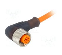 Connection lead; M12; PIN: 3; angled; 5m; plug; 250VAC; 4A; RKWT; IP67 | RKWT4-3-06/5M  | RKWT 4-3-06/5 M