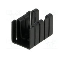 Heatsink: moulded; TO220; black; L: 19mm; W: 12.8mm; H: 12.7mm | HS-010  | HS-010