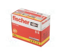 Plastic anchor; without screw; 6x30; S; 100pcs; 6mm | FISCHER-50106  | 050106