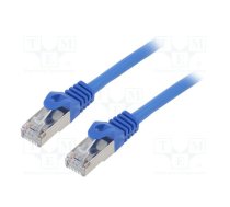 Patch cord; F/UTP; Cat 6; RJ45 plug; stranded; CCA; 0.5m; PVC; blue | PP6-0.5M/B | PP6-0.5M/B