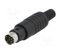 Plug; DIN mini; male; PIN: 8; with strain relief; soldering; 100V | MP-371/S8  | MP-371-S8