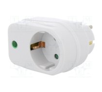 Plug socket strip: supply; Sockets: 1; 230VAC; 16A; white | PA0078  | PA0078