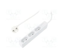 Plug socket strip: supply; Sockets: 3; 250VAC; 7.5A; white; 1.5m | LPS229  | LPS229