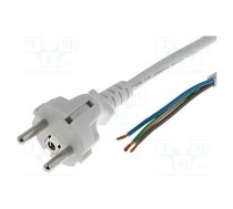 Cable; 3x1mm2; CEE 7/7 (E/F) plug,cables; PVC; 1.8m; white; 16A | S2-3/10/1.8WH | LT312 H05VV-F 3X1.0 1.8M WHT