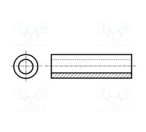Spacer sleeve; cylindrical; polyamide; L: 6mm; Øout: 5mm; -30÷85°C | FIX-3-6  | FIX-3-6