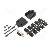 D-Sub; PIN: 9; plug; male; soldering; for cable; black | DTPK-P-09-DBP-K  | 6355-0032-01