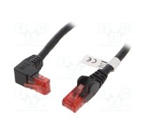 Patch cord; U/UTP; Cat 6; RJ45 plug,RJ45 down angled plug; CCA | U/UTP6-90-010BK | 51515