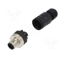 Connector: M12; plug; PIN: 4; male; A code-DeviceNet / CANopen | 1250-04-T7  | 1353