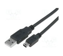 Cable; USB 2.0; USB A plug,USB B mini plug; nickel plated; 1.8m | CU215-018-PB | CU215-018-PB