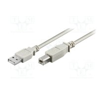 Cable; High Speed,USB 2.0; USB A plug,USB B plug; 1.8m; grey; Cu | USB-AB/1.8 | 50953