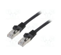 Patch cord; F/UTP; Cat 6; RJ45 plug; stranded; CCA; 0.5m; PVC; black | PP6-0.5M/BK | PP6-0.5M/BK