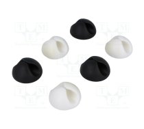 Holder; white,black; Mounting: self-adhesive; 6pcs; for cables | PC-KAB0009 | KAB0009