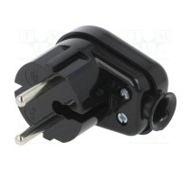 Connector: AC supply; male; plug; 2P; 250VAC; 16A; black; for cable | WT-16K2CZ  | WT-16 K2 CZ