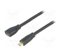 Cable; USB 2.0; USB B micro socket,USB B micro plug; 1m; black | CU0121 | CU0121