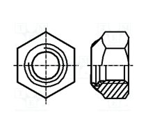 Nut; hexagonal; M4; 0.7; A2 stainless steel; 7mm; DIN 985 | M4/D985-A2  | M4/D985-A2