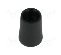 Knob; conical; thermoplastic; Øshaft: 6mm; Ø12x17mm; black; push-in | K88-BLK-D  | CL178862