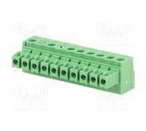Connector: pluggable terminal block; plug; female; 7A; 250V; green | 15EDGK3.81-10P | 15EDGK-3.81-10P-14-00A(H)