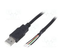 Cable; USB 2.0; cables,USB A plug; 1m; black; Cu; 24AWG,28AWG | CAB-USB-A-1.0-BK | CAB-USB-A-1.0-BK