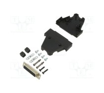 D-Sub; PIN: 25; plug; female; soldering; for cable; black | TRI-P-25-DMS-K  | 6355-0037-13