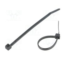 Cable tie; L: 100mm; W: 3.6mm; polyamide; 177N; black; Ømax: 21mm | FIX-S-3.6X100/BK  | FIX-S-3.6X100/BK