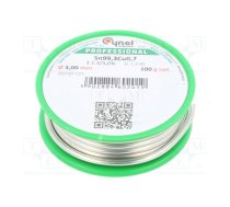 Tin; lead free; Sn99,3Cu0,7; 3mm; 100g; reel; 227°C; 3%; Flux: SW32 | SN99C-3.0/0.1