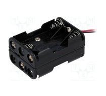 Holder; AAA,R3; Batt.no: 6; cables; black; 150mm | BH-463A  | BH-463A