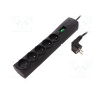 Plug socket strip: protective; Sockets: 5; 250VAC; 10A; black; 175J | EVER-CLASSIC-5.0M  | T/LZ09-CLA050/0000