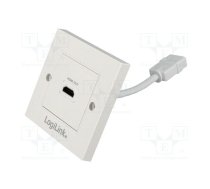 Wall socket; white; HDMI socket x2; wall mount; No.of sockets: 1 | AH0014  | AH0014