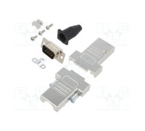D-Sub; PIN: 9; plug; male; soldering; for cable; black | DTSL09SJSRGTDBPK  | DTSL09-SJSRG-T-DBP-K