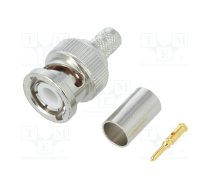 Plug; BNC; male; straight; 50Ω; crimped; for cable; POM; gold-plated | 112533  | 112533