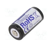 Re-battery: Li-Ion; 16340; 3.7V; 650mAh; Ø16x34mm; 1.95A | ACCU-16340-0.6-1.9  | 16340 650 1.95A BUTTON TOP
