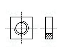 Nut; square; M5; 0.8; steel; Plating: zinc; H: 4mm; 8mm; BN 147 | B5/BN147  | 1092634