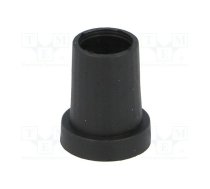 Knob; conical; thermoplastic; Øshaft: 6.35mm; Ø14x18mm; black | K85-14X18-BLK-D  | CL17098