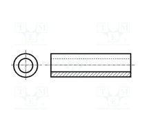 Spacer sleeve; cylindrical; polyamide; L: 12mm; Øout: 6.3mm | FIX-3.5-12  | FIX-3.5-12