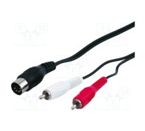 Cable; DIN 5pin plug,RCA plug x2; 1.5m | CABLE-305 | 50014