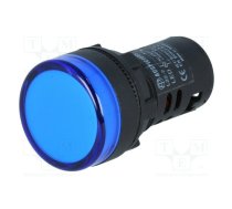 Control lamp; 22mm; L22; -20÷60°C; Illumin: LED; 230V; Ø22.5mm; IP65 | L22-BL-220  | L22 220VAC BL