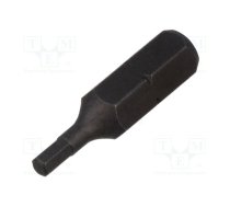 Screwdriver bit; hex key; HEX 2.5mm; 1/4"; Overall len: 25mm | KT-102525H | 102525H