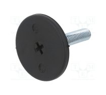 Foot; rigid,with screwdriver slot,with lever; Base dia: 40mm; M8 | LX.40SW17-M8X32S  | LX.40-SW17-M8X32-S